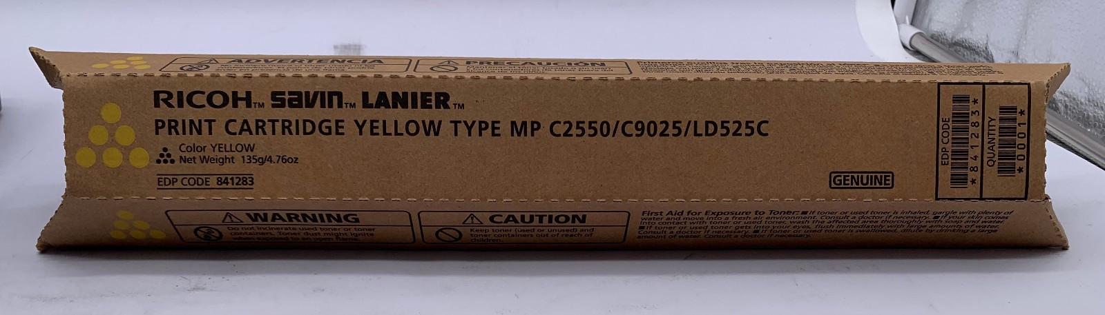 Genuine Ricoh 841283 Yellow Toner Cartridge, OEM