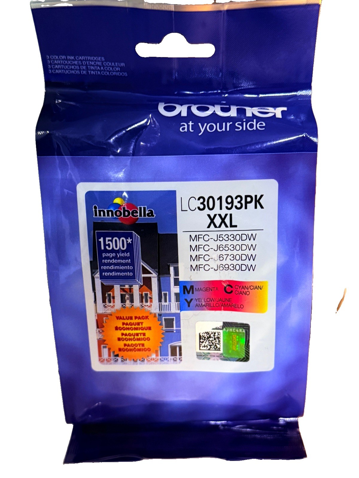 Brother LC30193PK XXL Innobella Color Ink Cartridge Value Pack -NEW Exp 06/2028