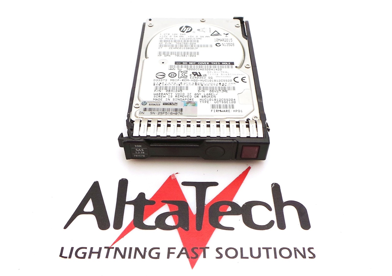 HP 846294-001 1.2TB 12G 10K SAS SFF 2.5" SC HDD PN 781578-001
