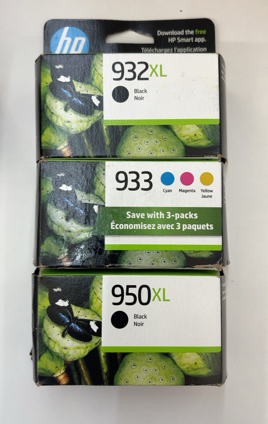 Lots of 3 HP 932XL, 933, 950 Original Genuine Ink Cartridge CN053AN Expired