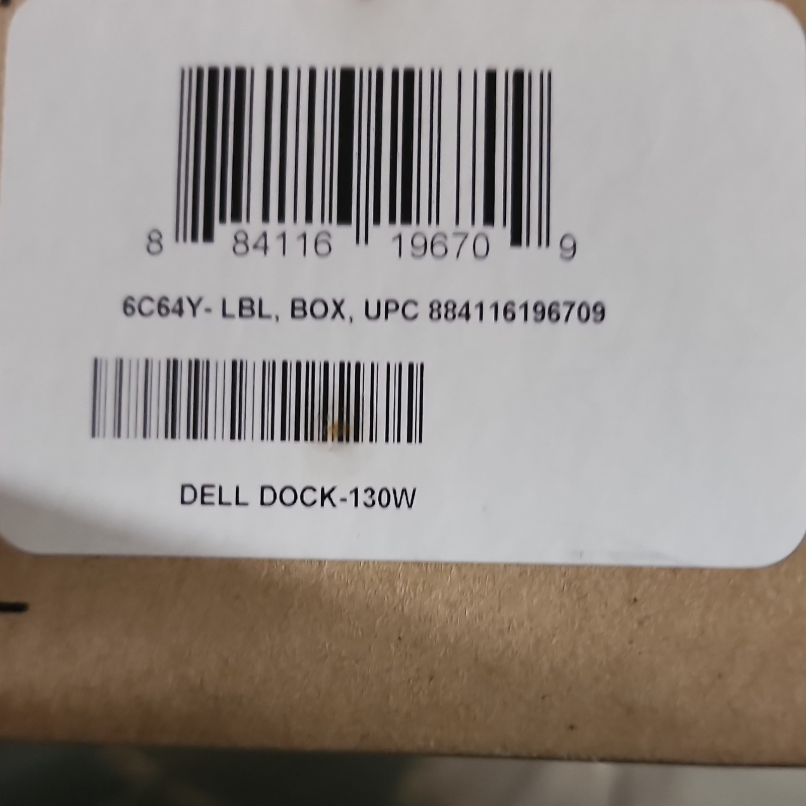 Dell Dock-130W 130W Docking Station for Dell Laptops, Brown, MPN 6C64Y