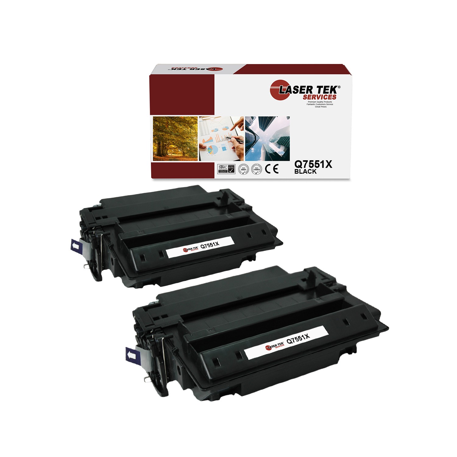 2Pk LTS 51X Q7551X Black HY Compatible for HP LaserJet M3027 M3035 MFP Toner
