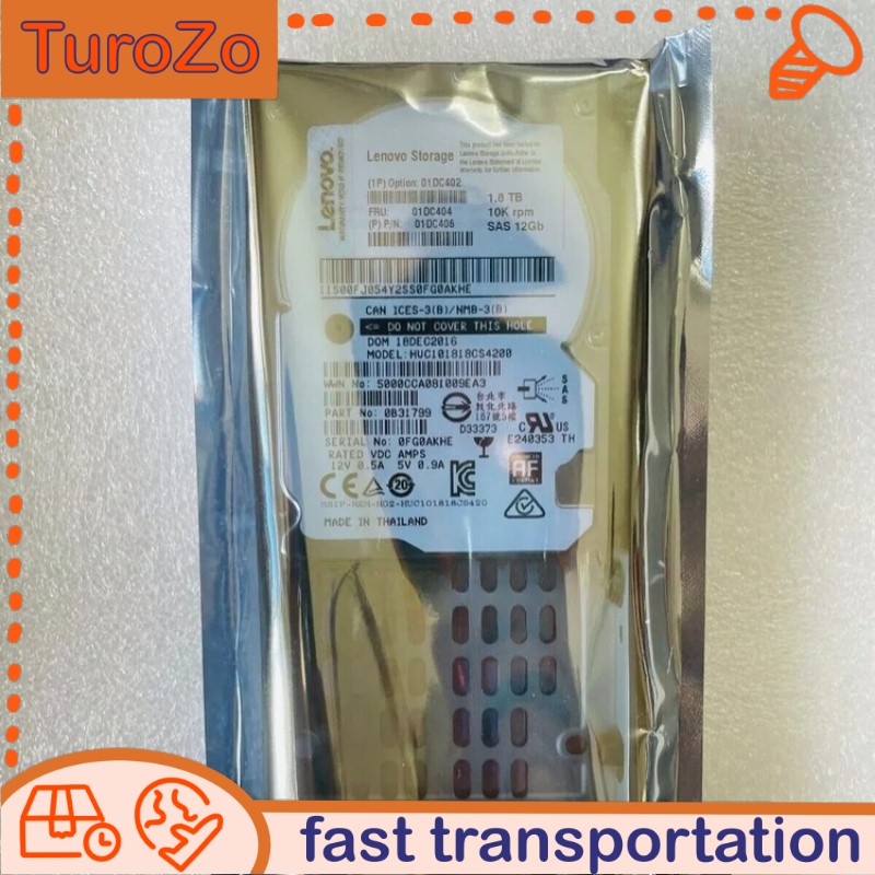 NEW Lenovo Storage 01DC402 01DC406 01DC404 1.8TB 10K SAS 12G HDD Hard Drive
