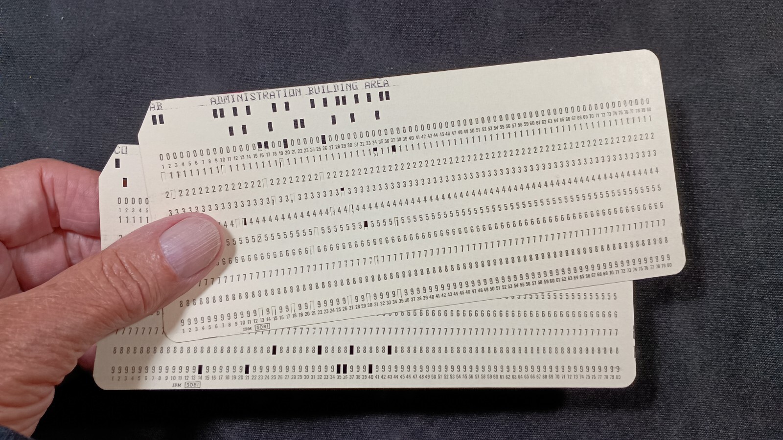 Qty 2: Genuine “IBM” Computer Punch Cards Originals (True IBM - Not 2nd Source)