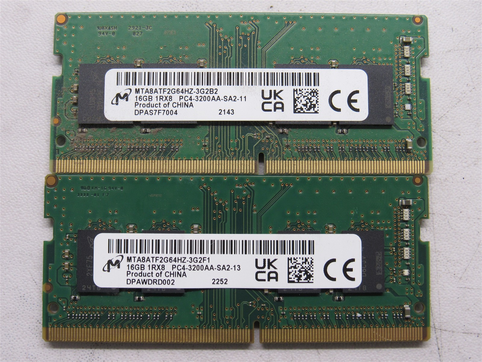 32GB KIT - 2x Micron 16GB PC4-3200AA DDR4 25600 SODIMM RAM for LAPTOP
