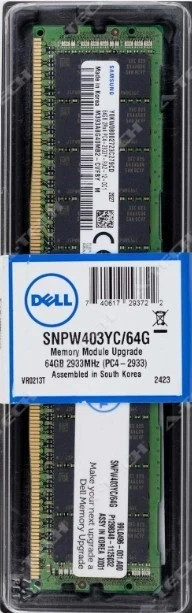Dell 64GB DDR4 PC4-23400 RDIMM SNPW403YC/64G AA579530 Factory Sealed Memory RAM