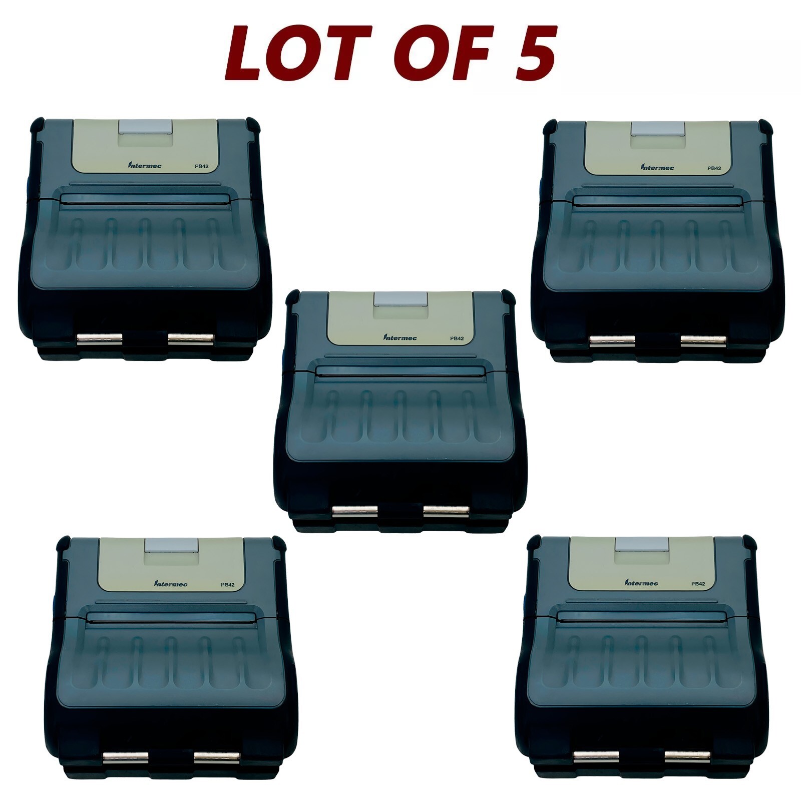 LOT OF 5 Intermec PB42 Mobile Thermal Receipt Printer Bluetooth USB No Battery