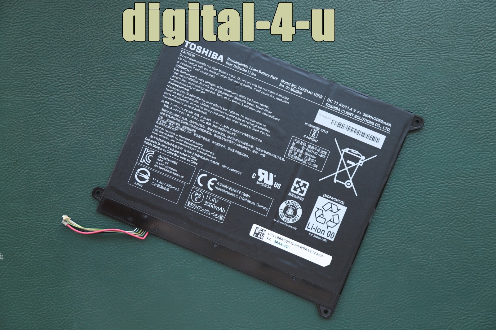New Original PA5214U-1BRS Battery for Toshiba Portege Z20T-B Z20T-C WT20-B-106