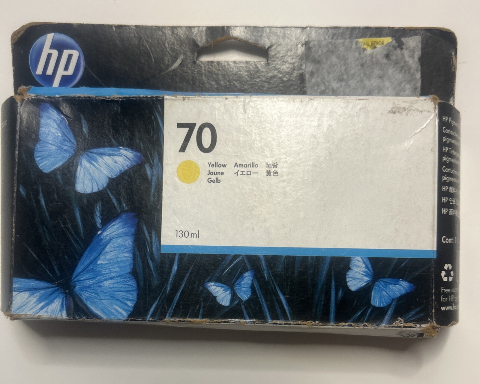 GENUINE HP 70 YELLOW C9454A DESIGNJET Z2100 Z3100/3200 Z5200 Date: 2022/2023