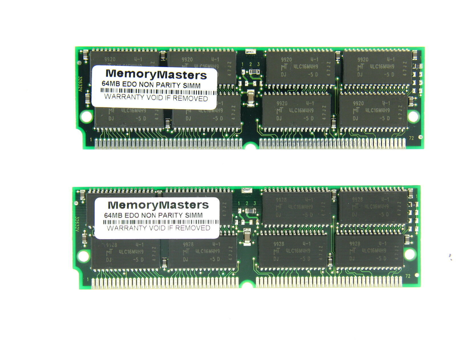 128MB 2x 64MB EDO DRAM SIMM 72p Memory RAM 72pin 16x4 ICs 60ns USED