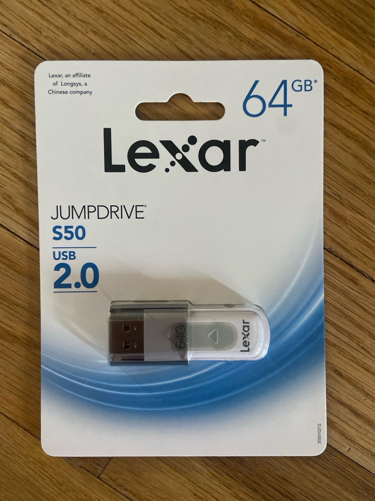 Lexar~JumpDrive S50 USB 2.0 Flash Drive-64GB Gray/White New Sealed