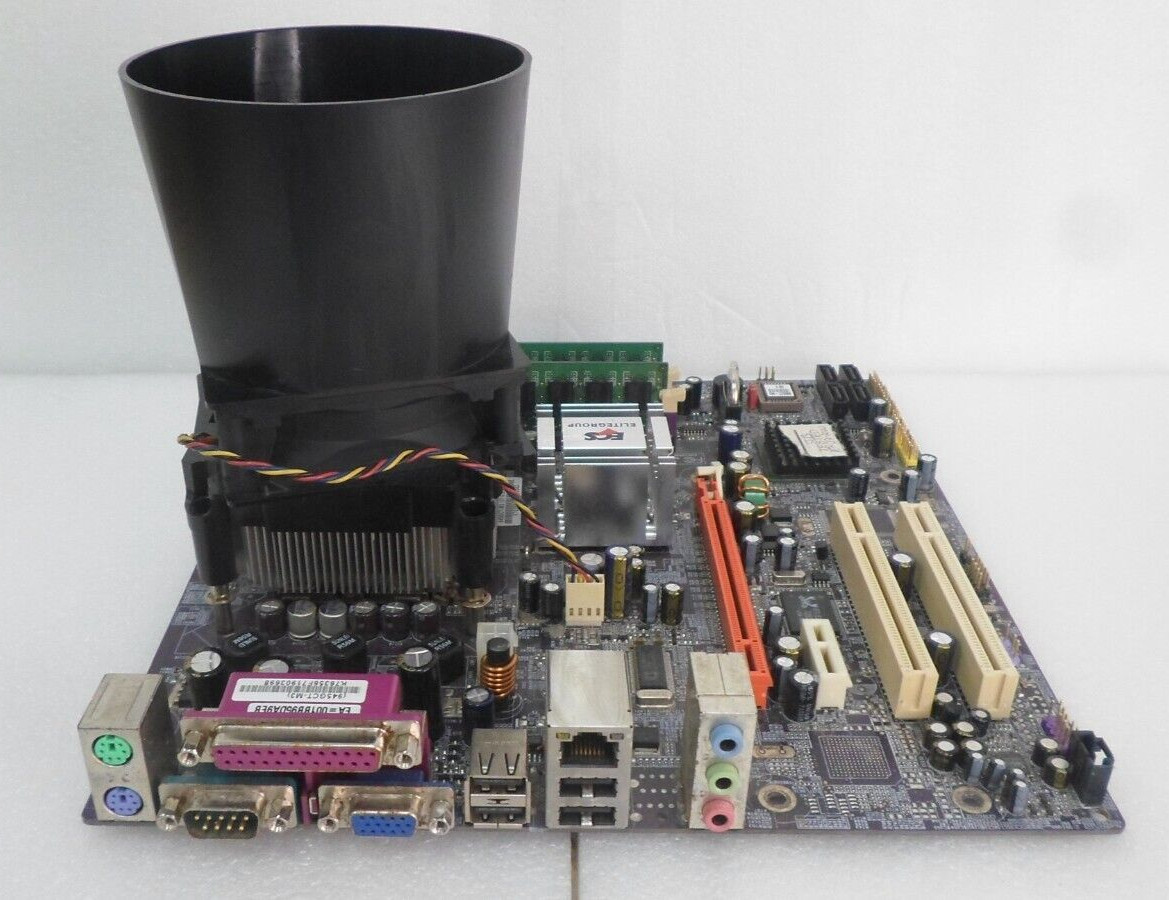ECS 945GCT-M3 MB W/ INTEL CPU, HEATSINK, & 2GB DDR2 MEMORY