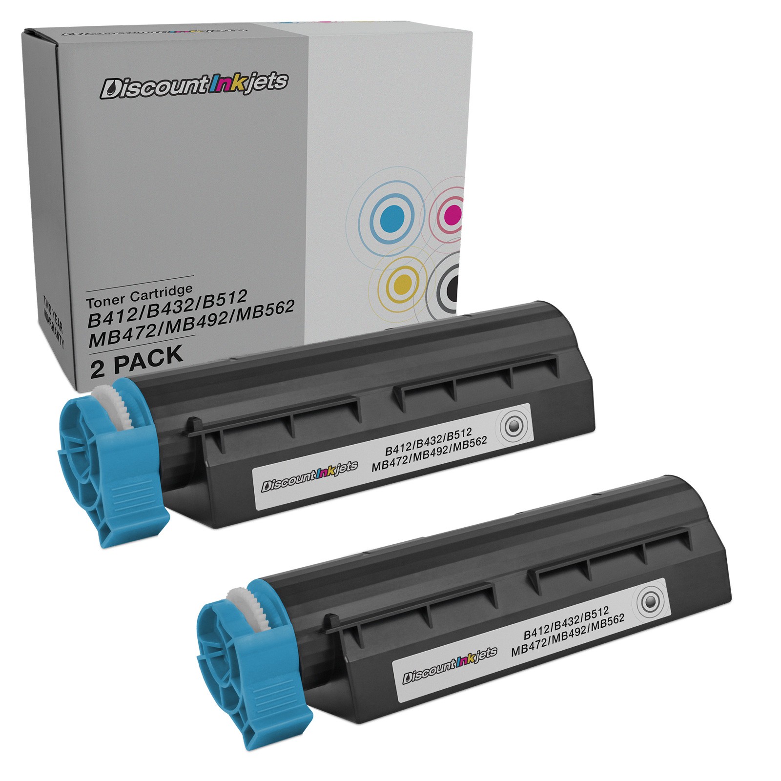 DI Comp 45807105 Toner for OKI Okidata B412 B432 B512 MB472 MB492 Black HY 2-PK