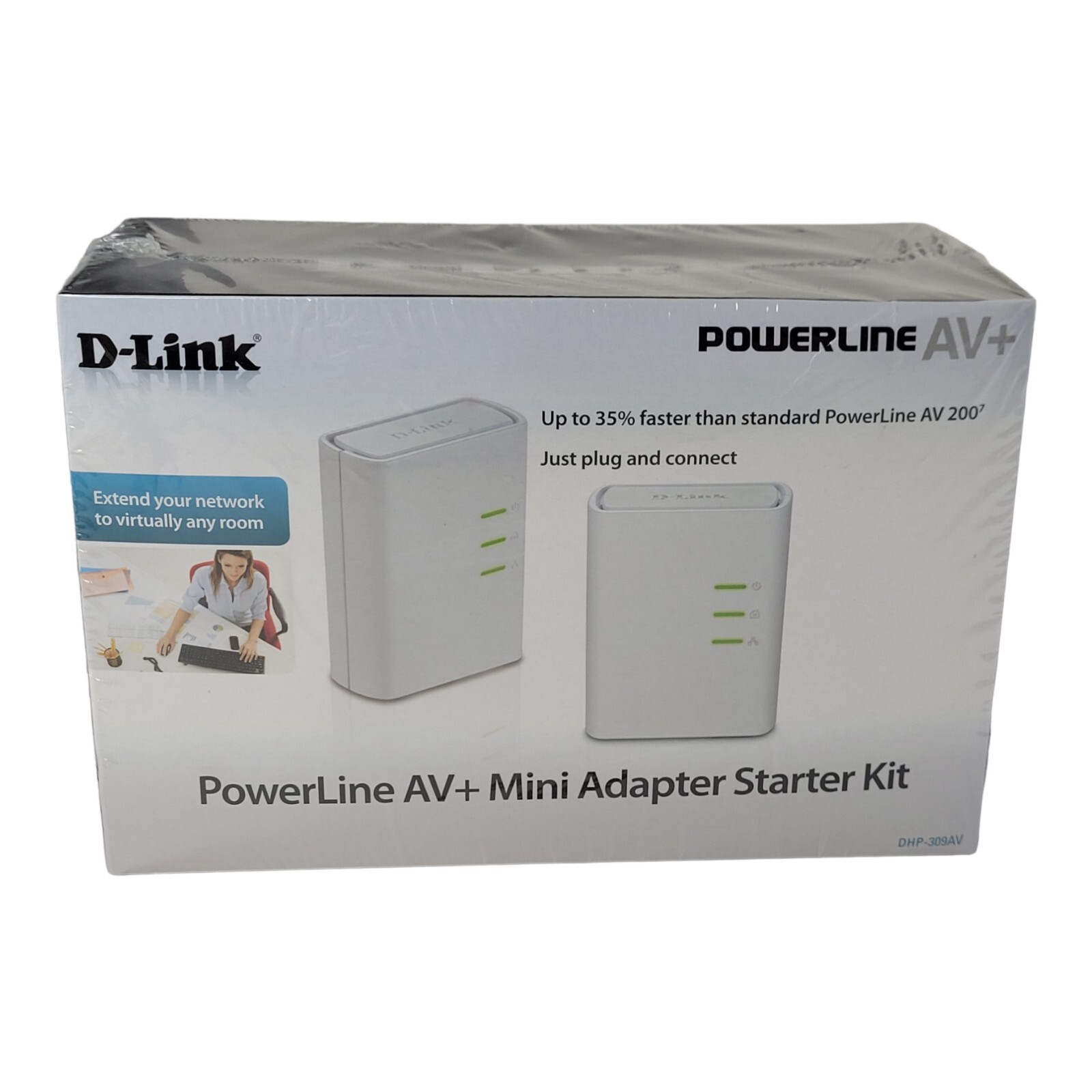 D-Link PowerLine AV+ Mini Adapter Starter Kit (DHP309AV) Sealed NIB