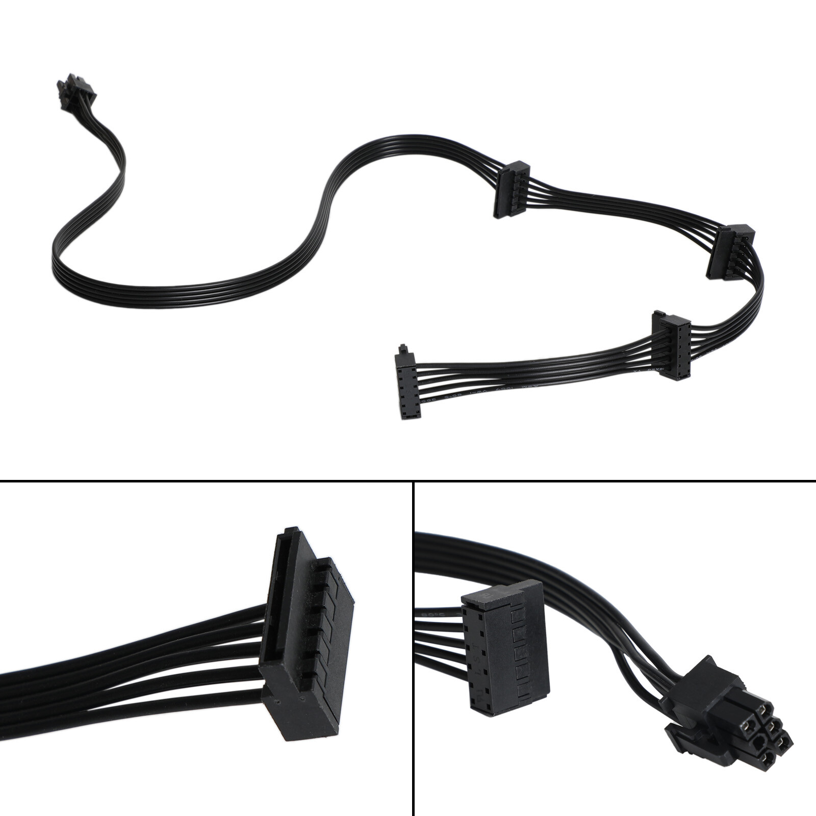 1 PC Cable PCIe GPU 6 Pin to 4 SATA Power Cable PSU fit for Corsair RM1000X UE