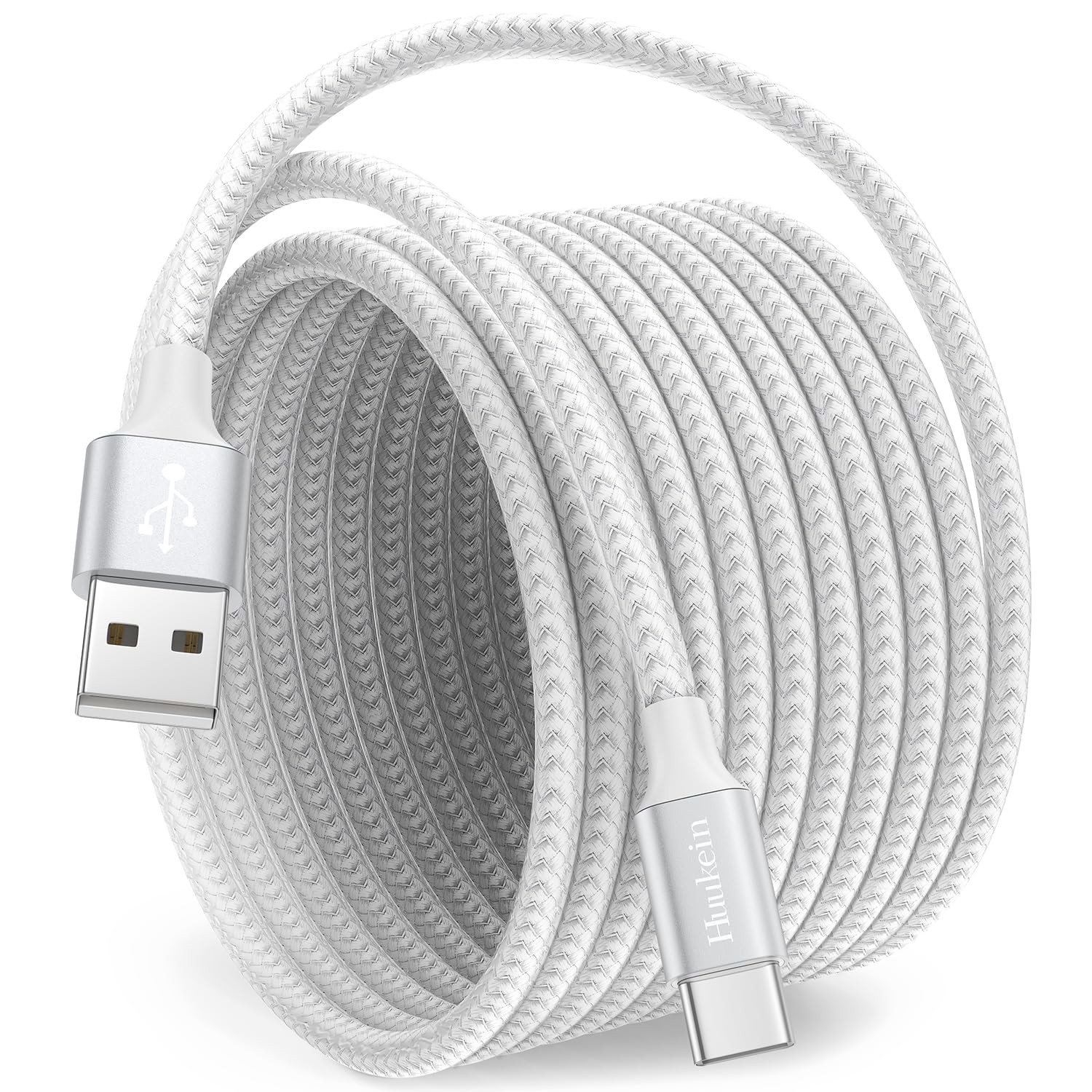 Huukein White USB C Cable 10 ft, Long A to C Fast 10ft, 