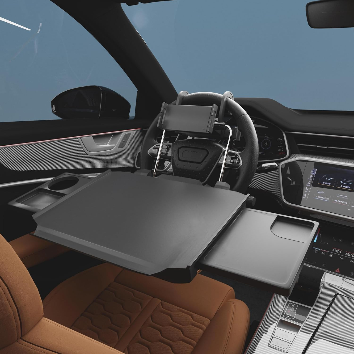 2-In-1 Large Car Steering Wheel Tray