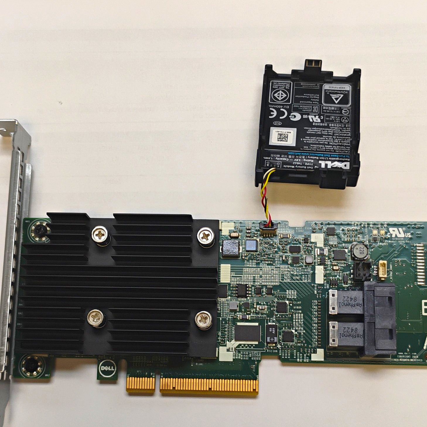Dell UCPA-901 RAID Controller Card w/ Battery Module PCIe x8 0J14DC T40JJ