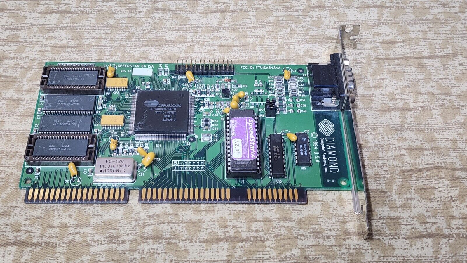 Vintage 1994 Diamond SpeedStar64 2MB RAM 16bit CL-GD5434 VGA ISA Graphics Card
