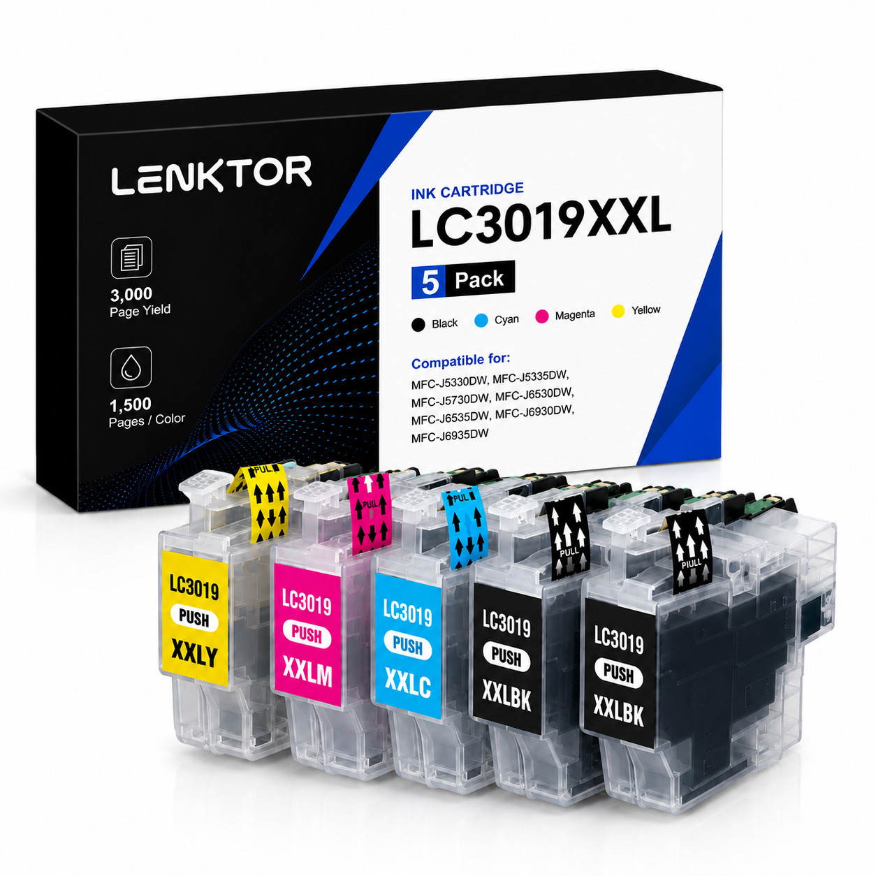 LC3019XXL 5PK 2BK/C/M/Y Replacement Ink for MFC-J5330DW J5335DW J6530DW J6730DW