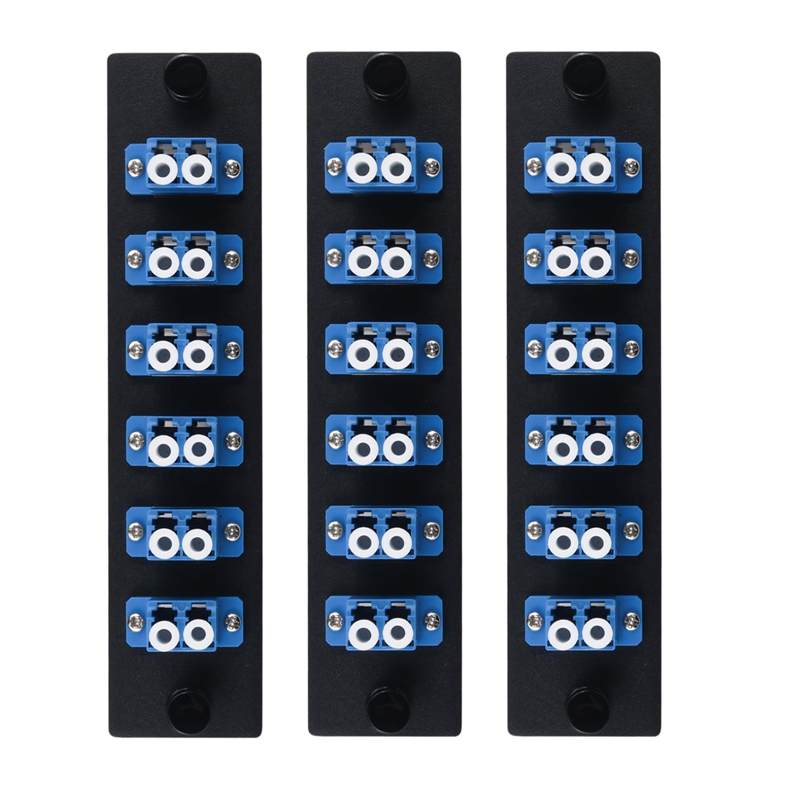 3 PCS LGX Compatible Fiber Patch Panel 6 Singlemode Blue Duplex LC 12 Ports