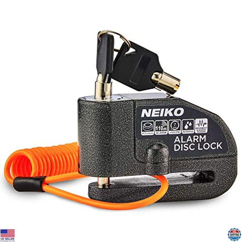 NEIKO 52908A Anti-Theft Motorcycle Disc Lock with Alarm & Motion Sensor Security