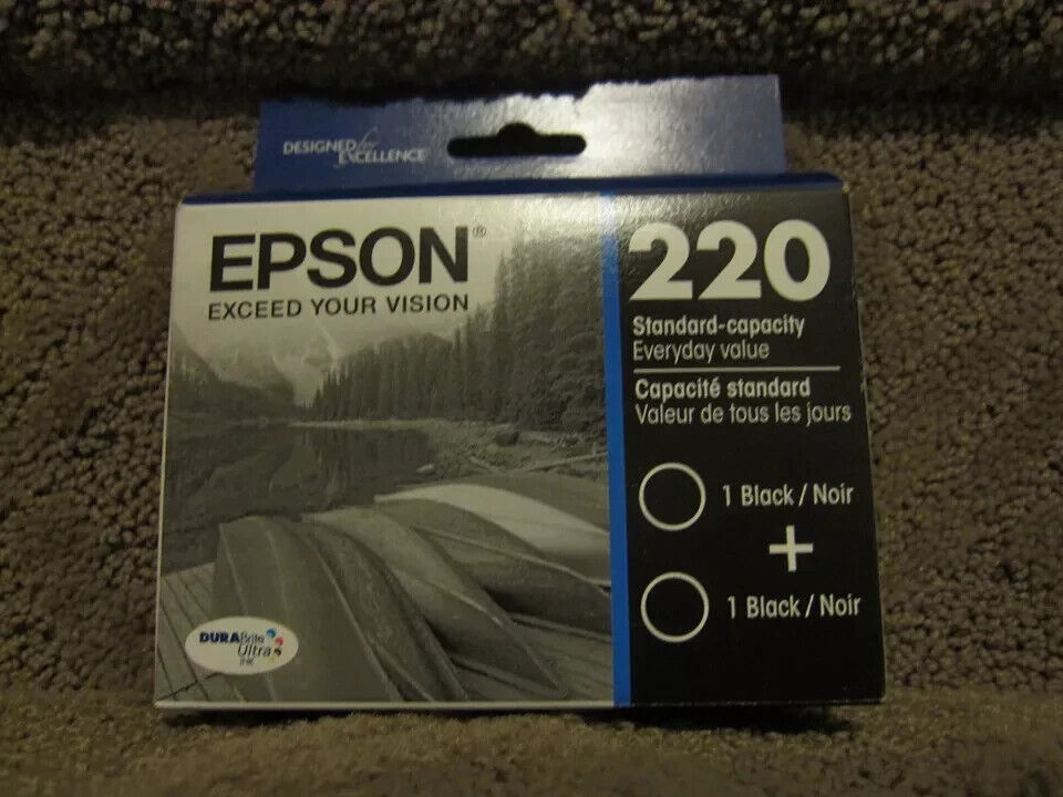 Epson T220120-D2 T220120 Double Pack Black Ink Cartridge Genuine # 220 (09/2023)