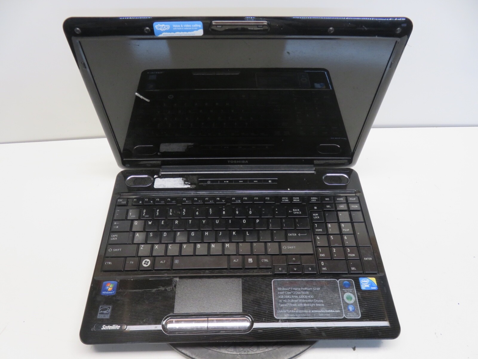 Toshiba Satellite L505-S5990 Laptop Intel Core 2 Duo T6500 3 GB NO HDD No Batt