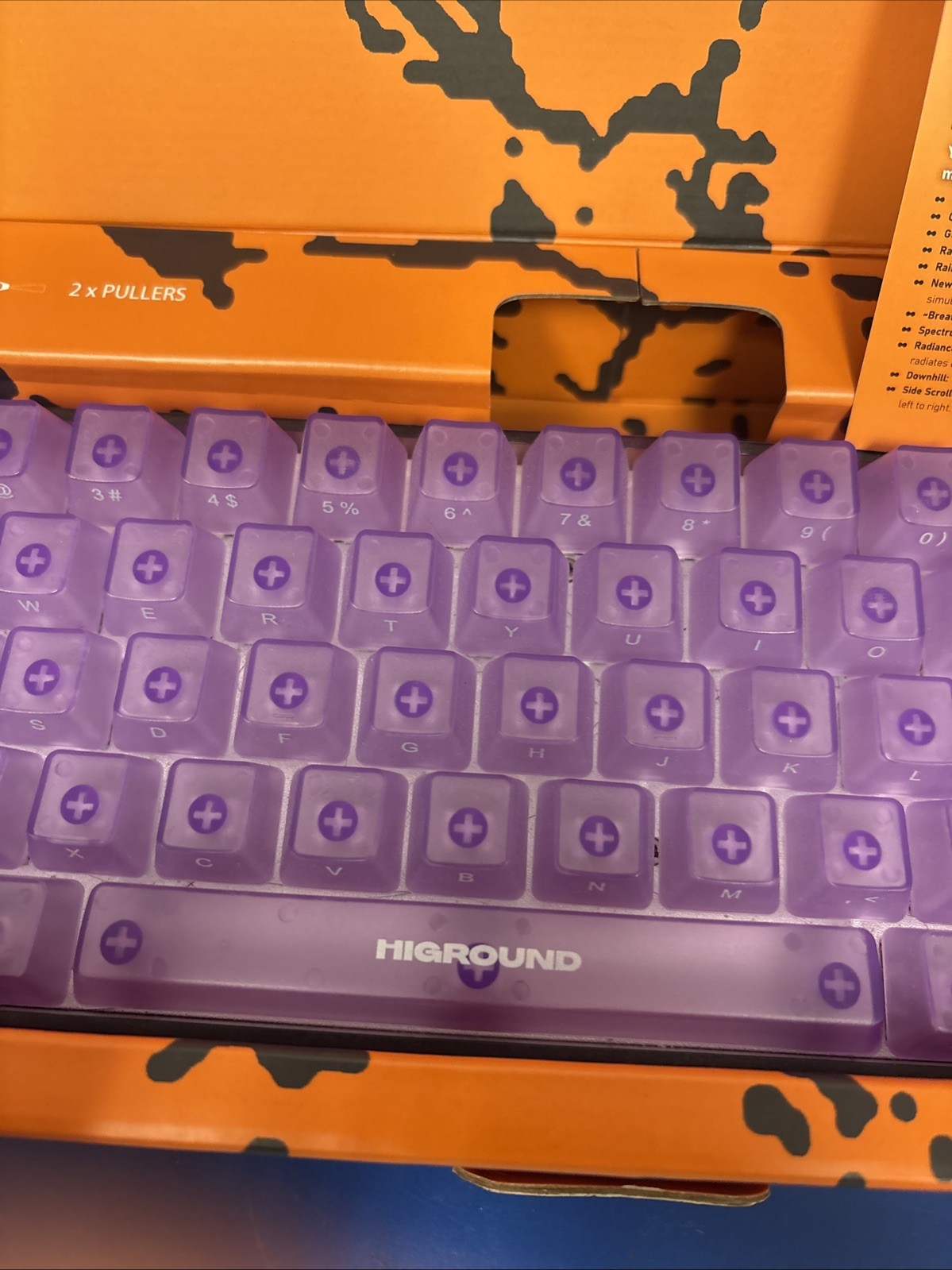 Higround Crystal Amethyst Basecamp 65% Mechanical Keyboard, White Flame