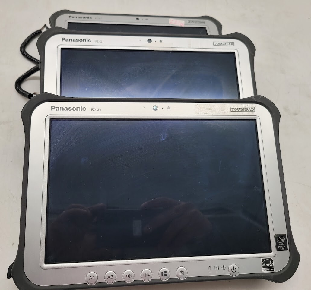 Lot of 3 Panasonic ToughPad FZ-G1 10.1" i5-2.3GHz 8GB RAM 240GB/no power adapter