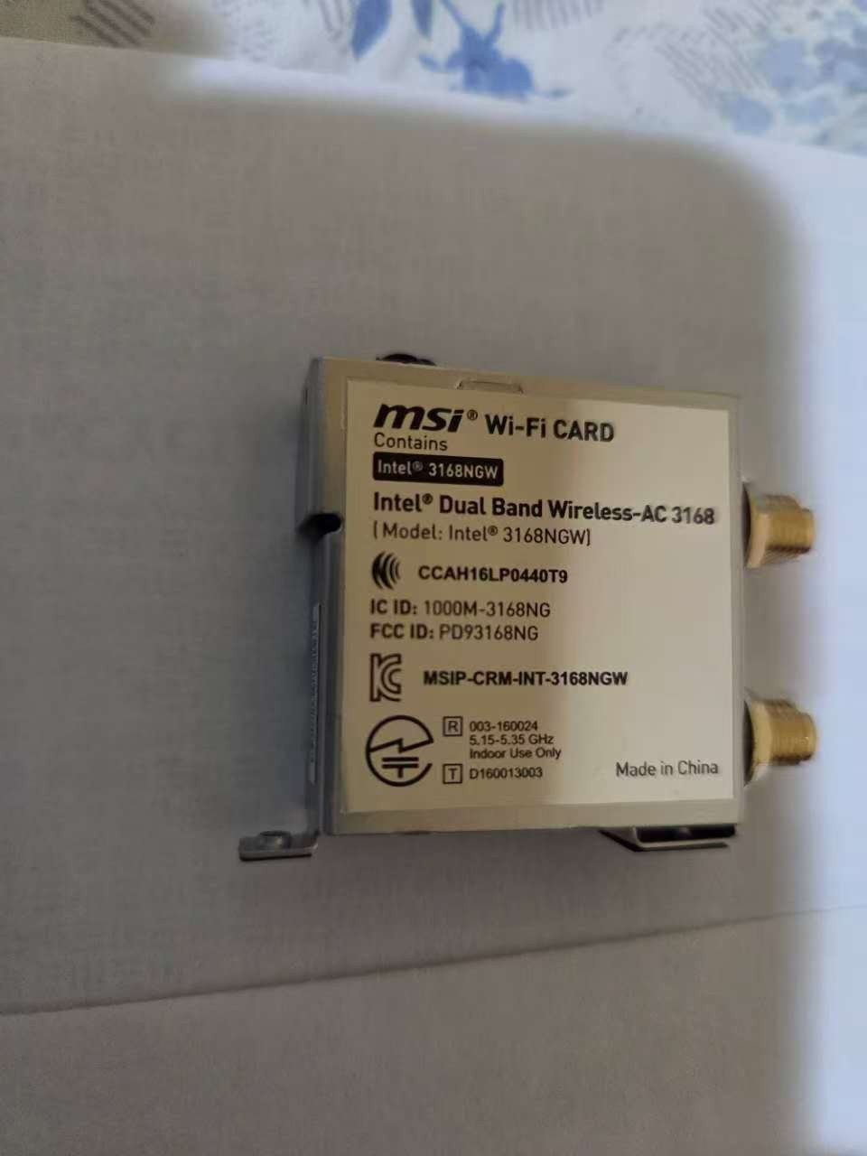 Genuine MSI OEM Intel 3168NGW Dual Band WiFi  4.2 M.2 Wireless Card