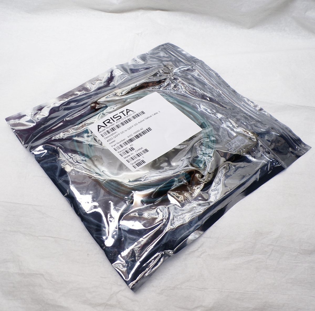 New Sealed ARISTA AOC-D-D-400G-3M  Active Optic Fiber Cable  AOC-10050-42