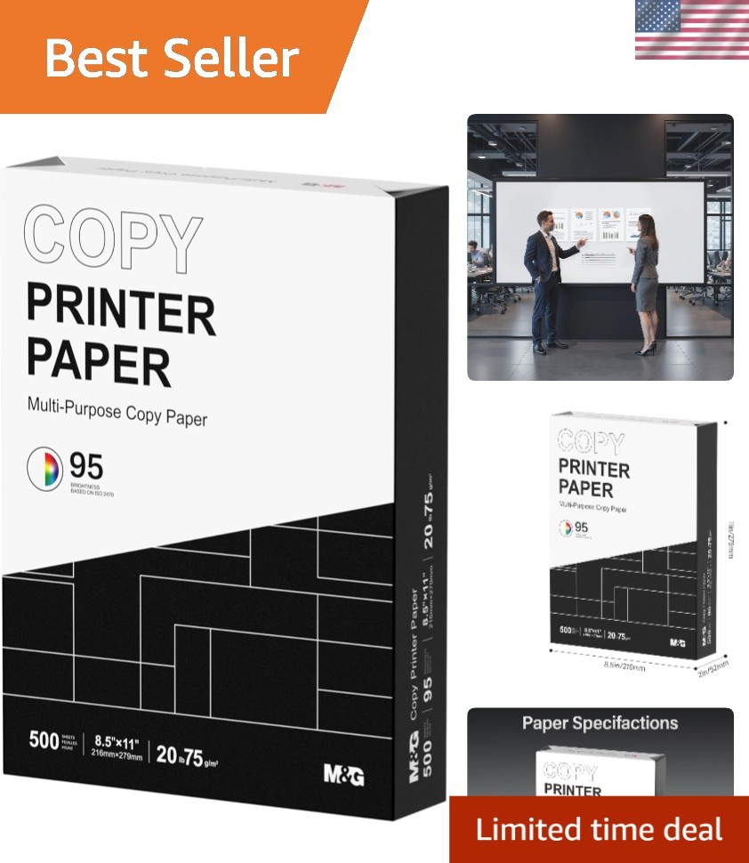 500 Sheets of 20lb High Brightness 8.5 x 11 Copy Paper – Jam-Free Performance