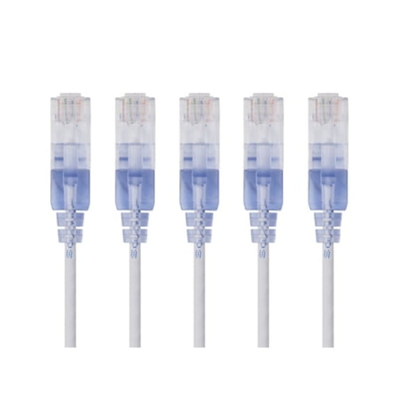 Monoprice Cat6A Ethernet Patch Cable - 5 Feet - White Network Internet 5pcs B2