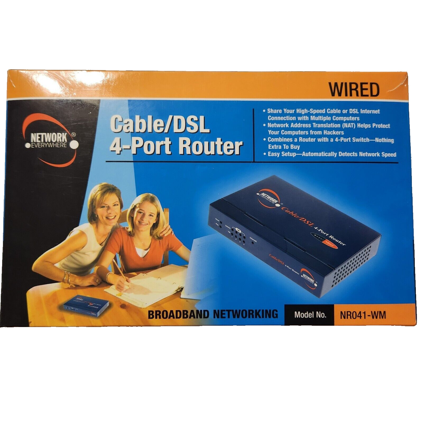 Network Everywhere NR041-WM Wired Cable DSL 4 Port Router Broadband LinkSys NEW