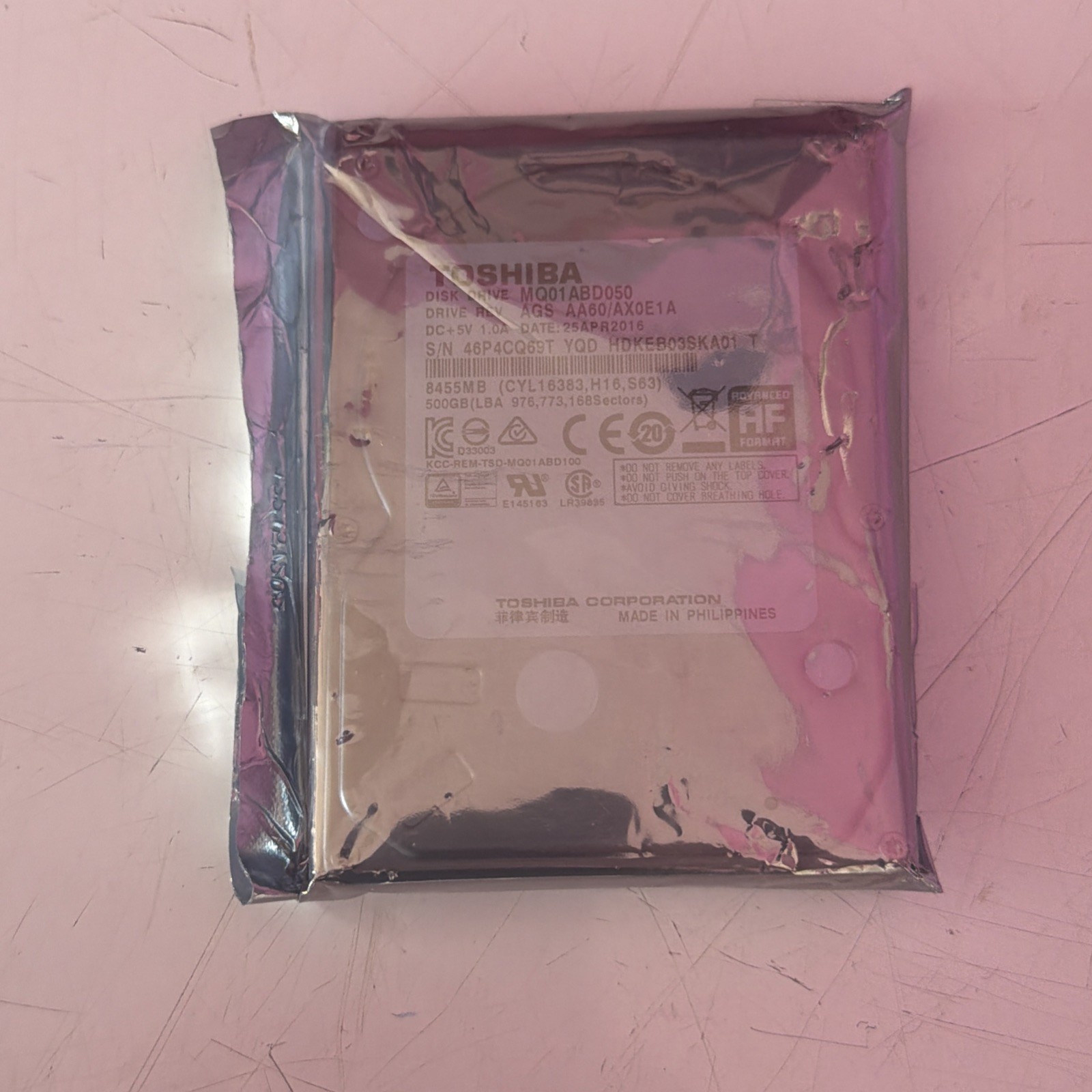 NEW Toshiba MQ01ACF050 500GB 7200 RPM SATA 6.0Gb/s 2.5" Laptop HDD bare Drive
