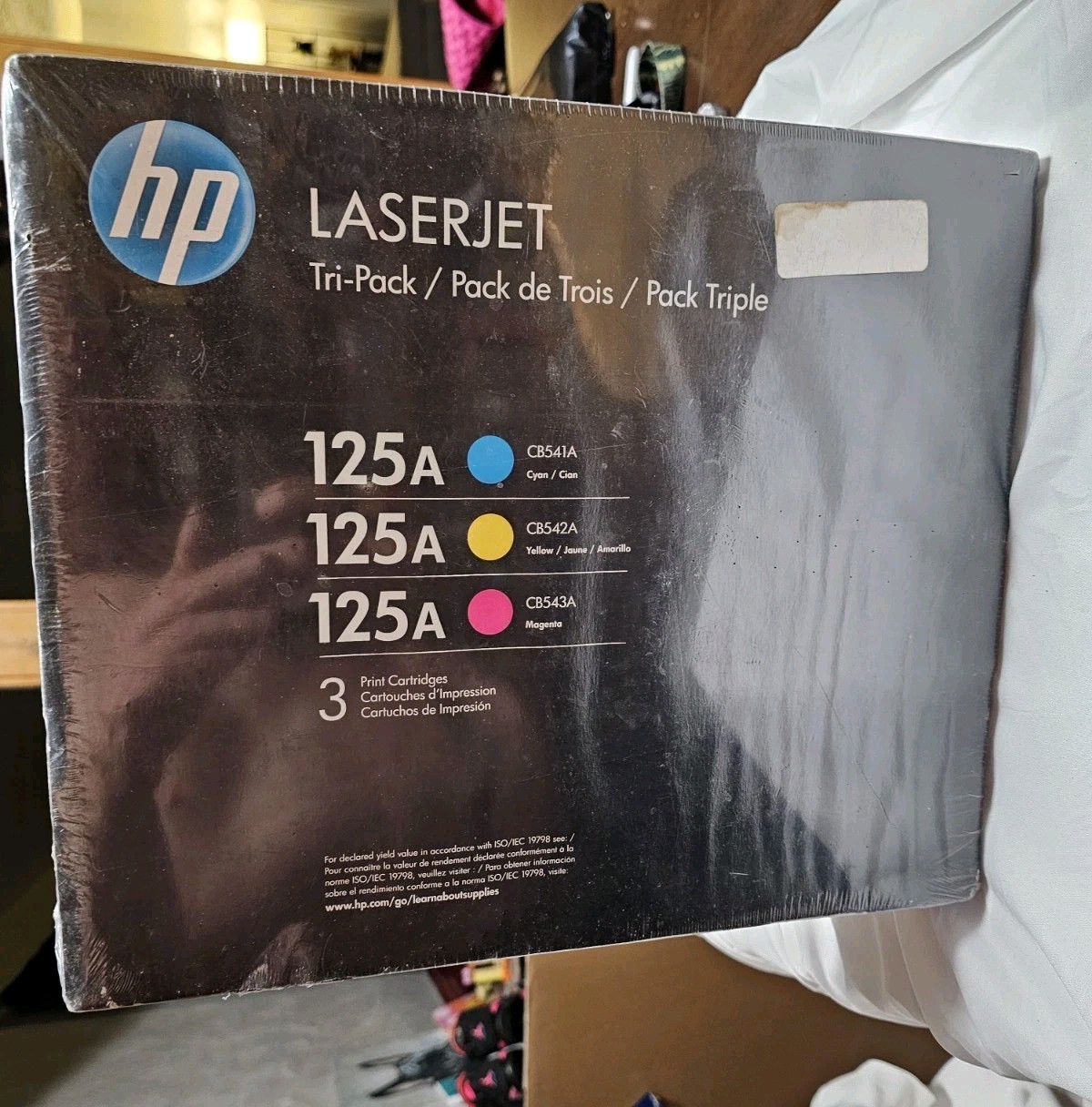 HP 125A Tri-Pack Toner Cartridge Set - Sealed New Cyan, Yellow, Magenta