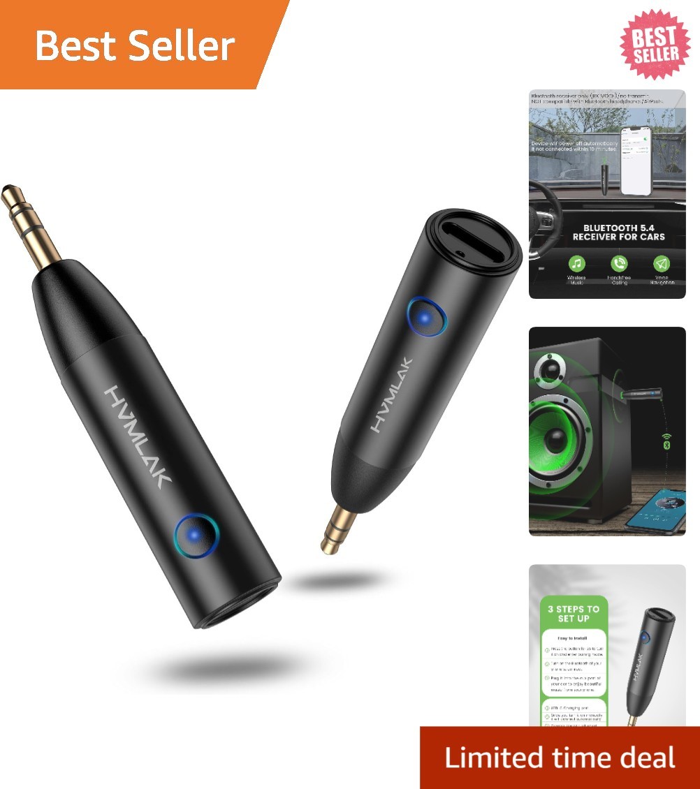 Wireless Audio Streaming with  Bluetooth 5.4 Aux Adapter and Microphone