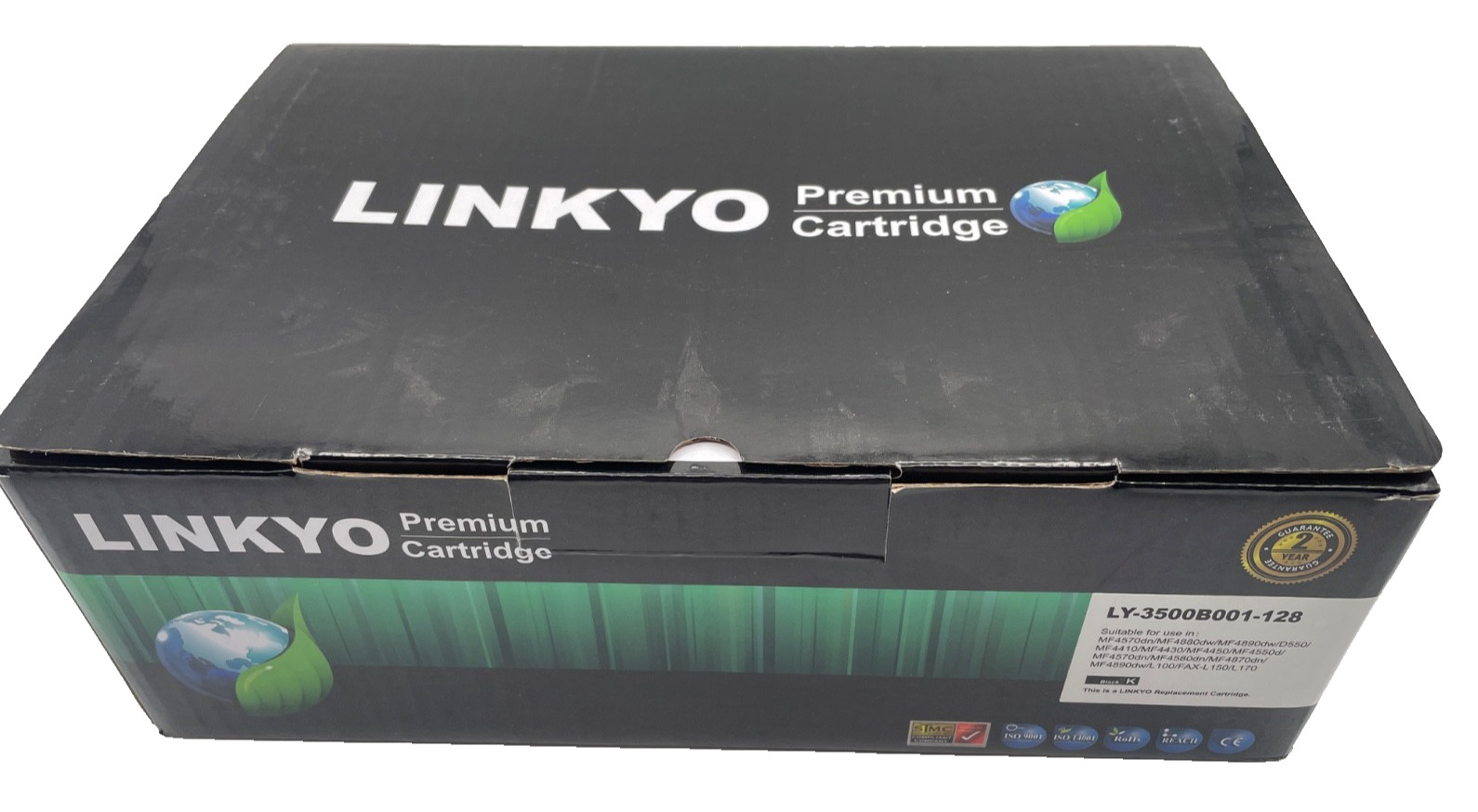 New LINKYO Replacement 2-Pack for Canon 128 Black Toner Cartridge LY-3500B001