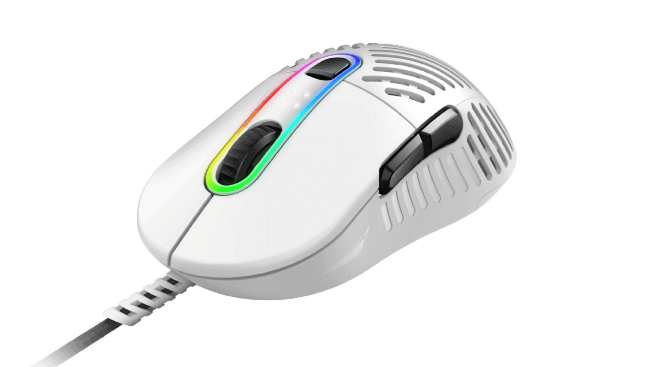 Mountain PC Gaming Mouse w/ Cable Makalu 67" Ergonomic RGB PixArt Sensor White
