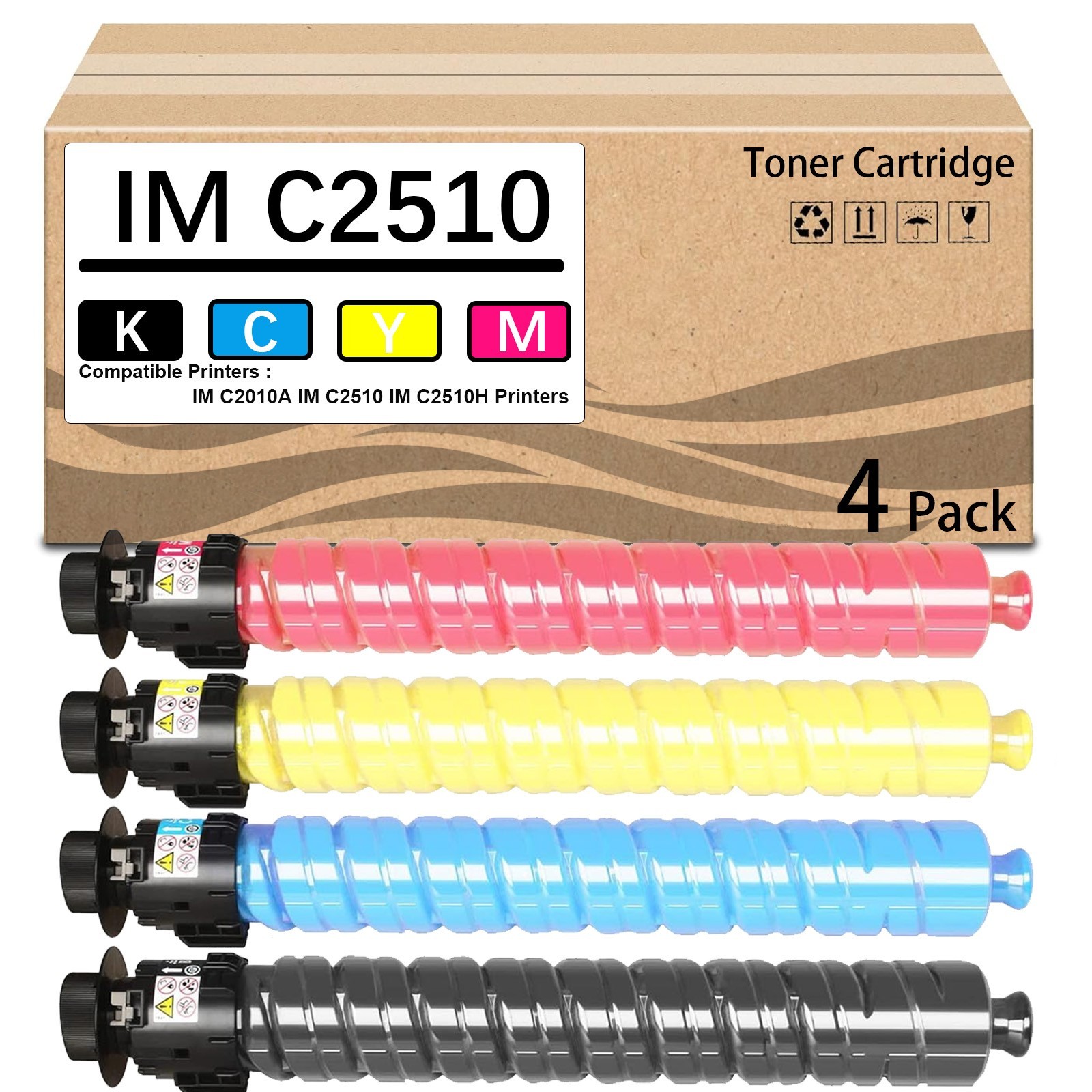 4 Pack IM C2510 IM C2010 Toner Cartridge 842554 842560 842559 842558 for IMC2510