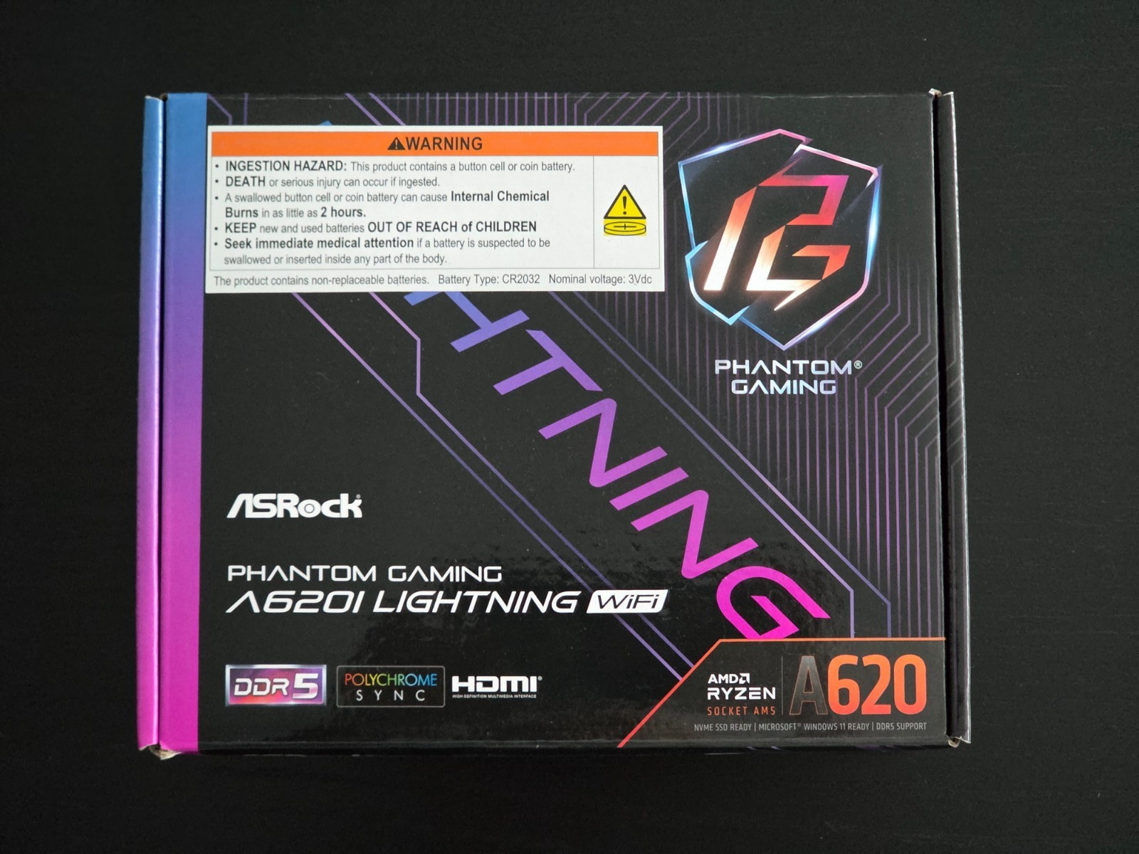 ASRock Phantom Gaming A620I LIGHTNING WIFI AM5 ITX Motherboard