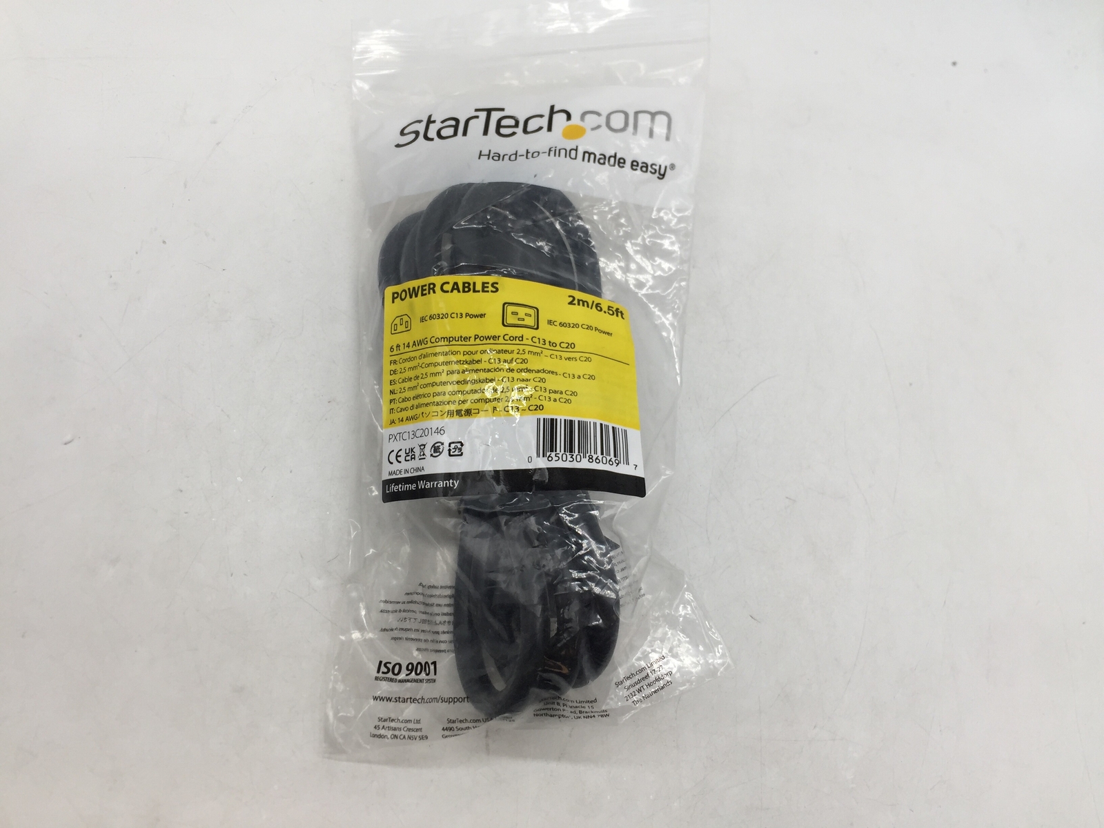 NEW StarTech PXTC13C20146 6 ft Heavy Duty 14 AWG Computer Power Cord FREE S/H