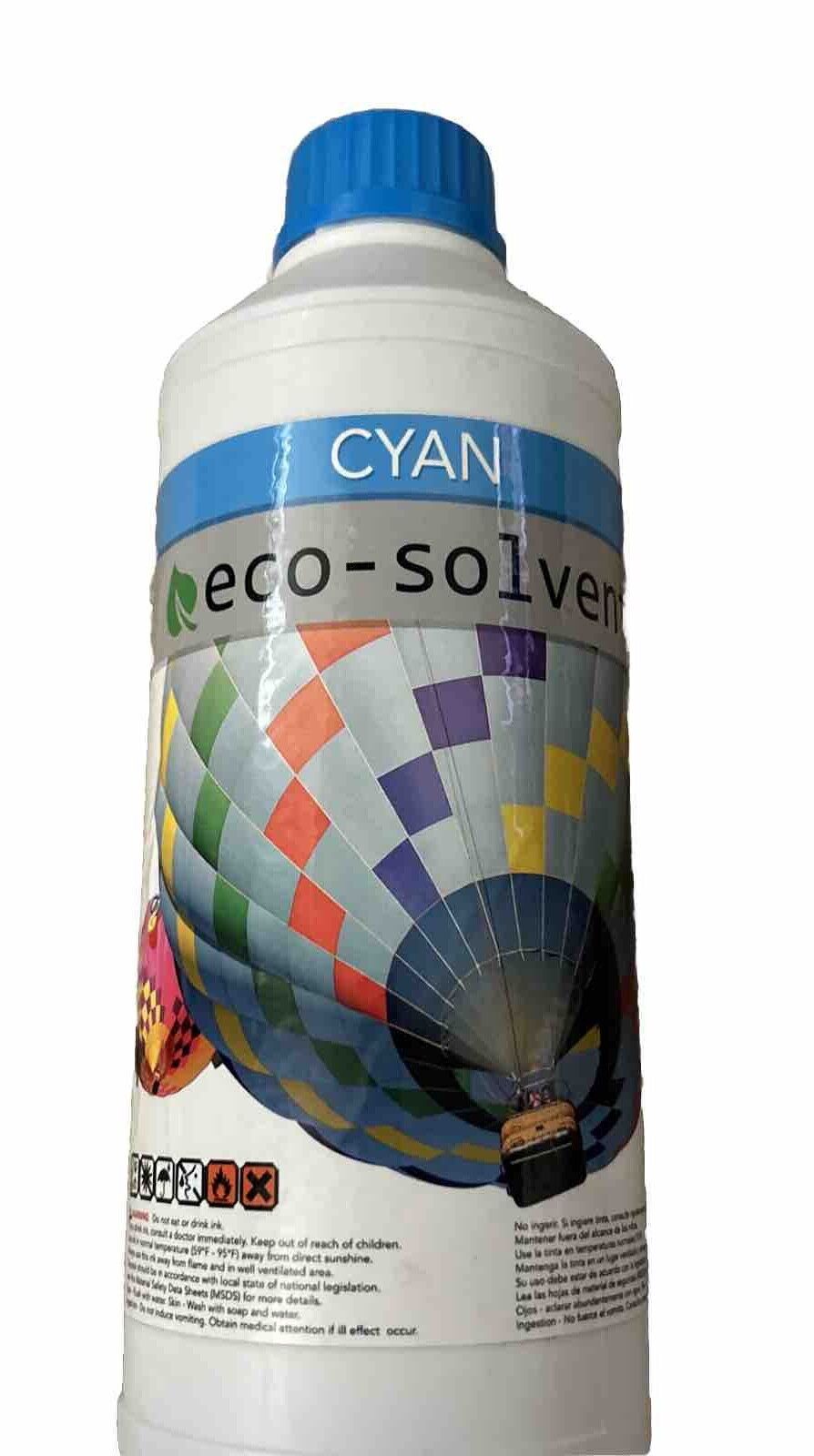 Eco-Solvent Ink CYAN Bottle for Printers 1000 ml 1 L Liter