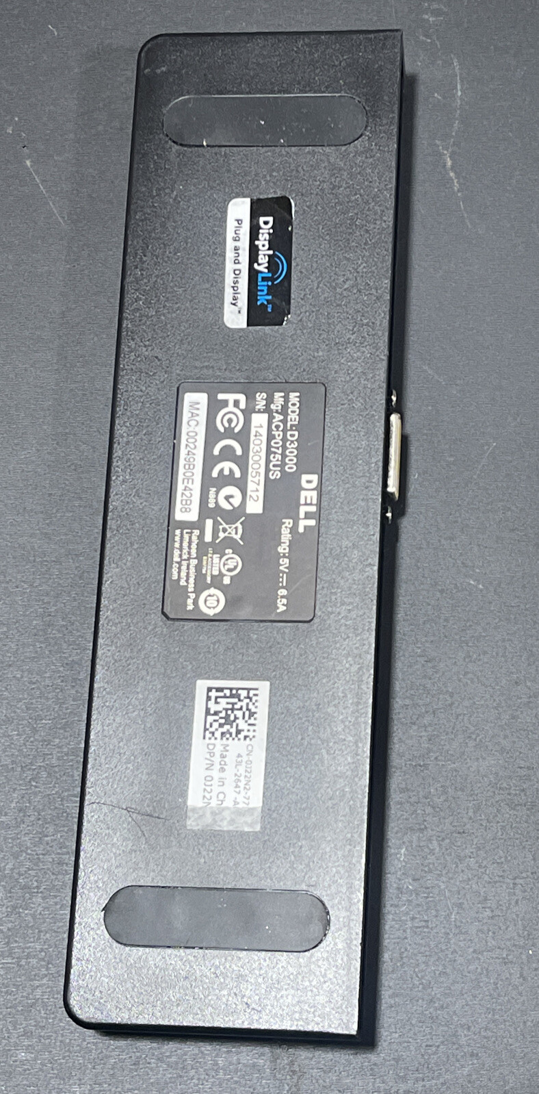 Dell D3000 USB 3.0 Dock For 32-bit & 64-bit Windows Vista, 7 and 8 and 8.1 OSX