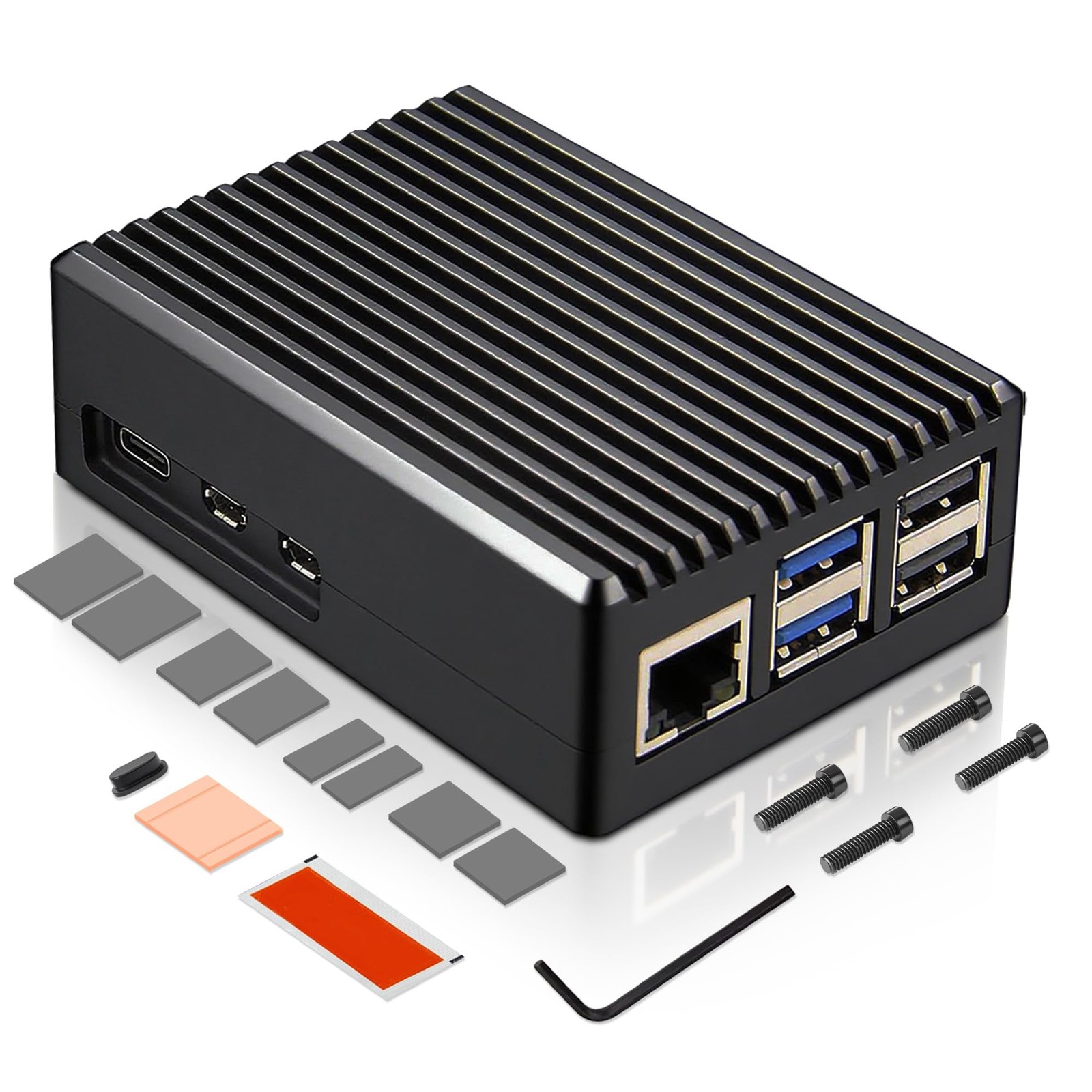 P573 Aluminum Case For Raspberry Pi 5 Fanless Passive Cooling Armor Shell