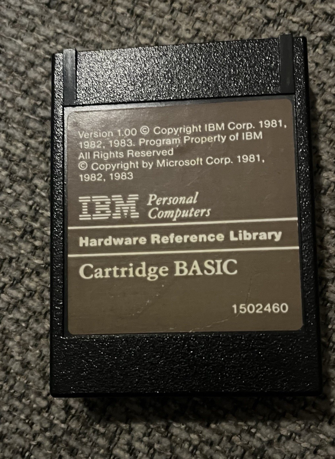 IBM Personal Computers Hardware Reference Library BASIC Cartridge 1502460