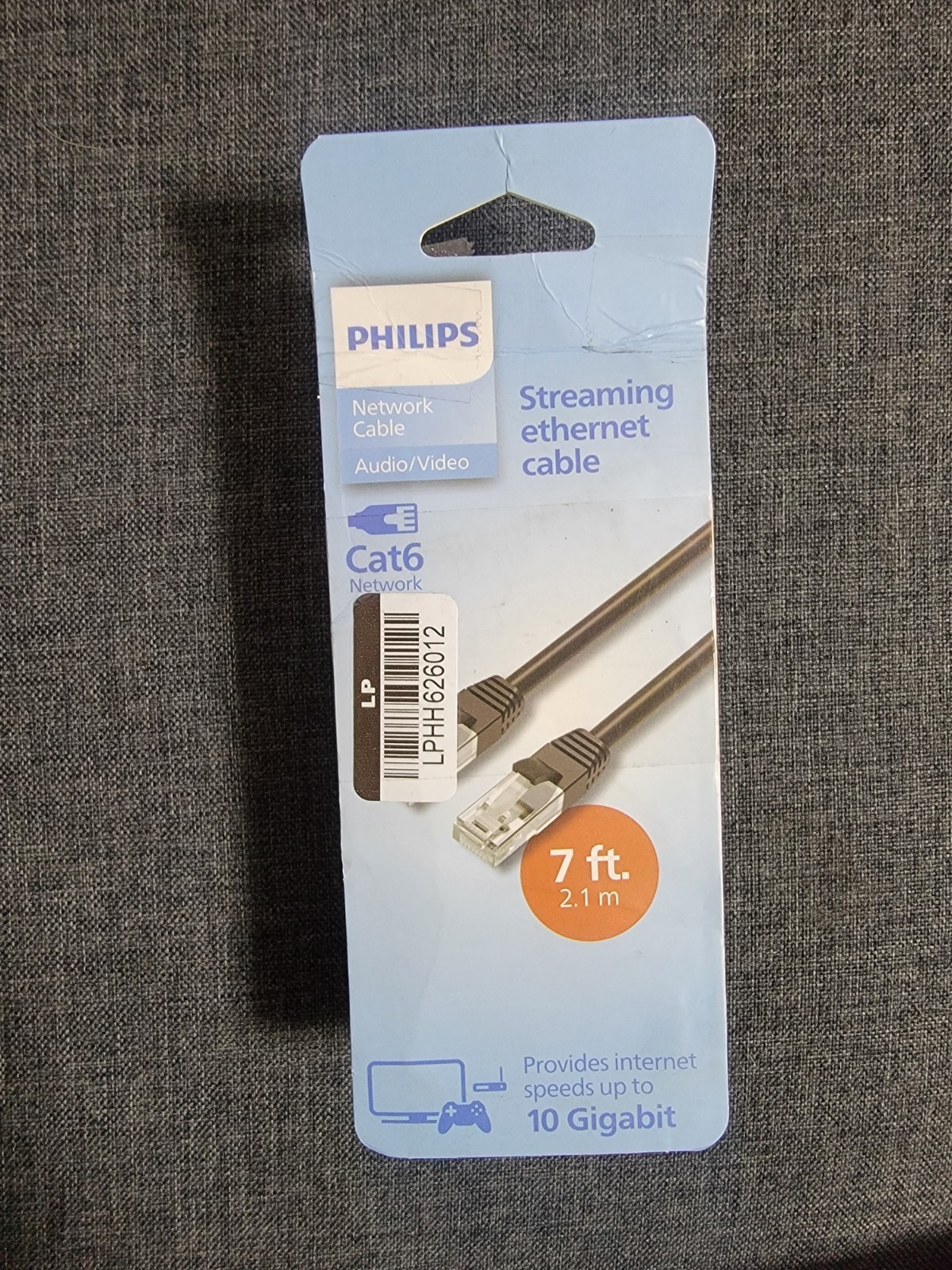 Philips Network Cable Streaming Ethernet Cable Audio/Video Cat6 Network 7ft