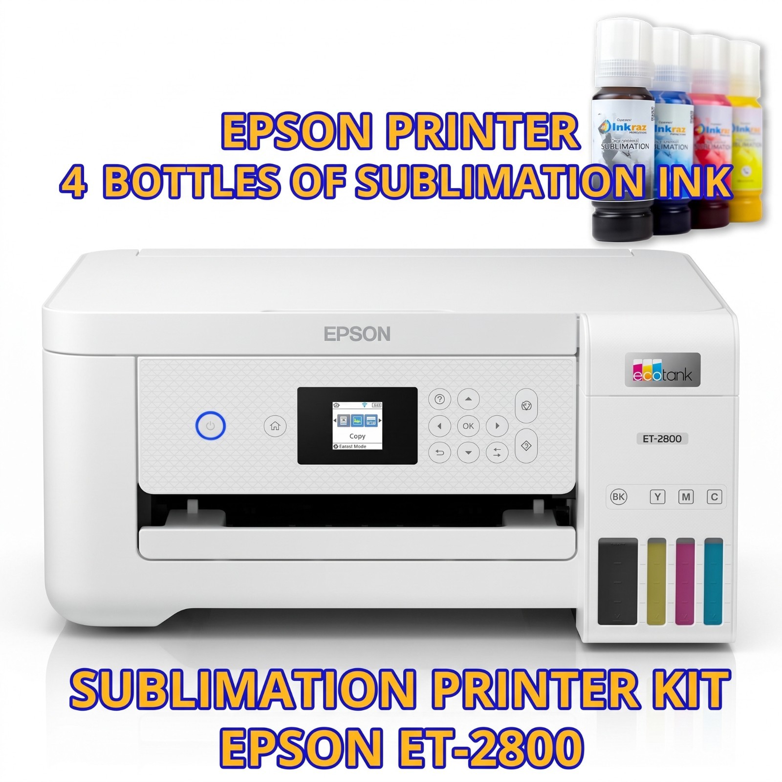 Espon Printer Sublimation Ink, White, Sublimation Printer Bundle