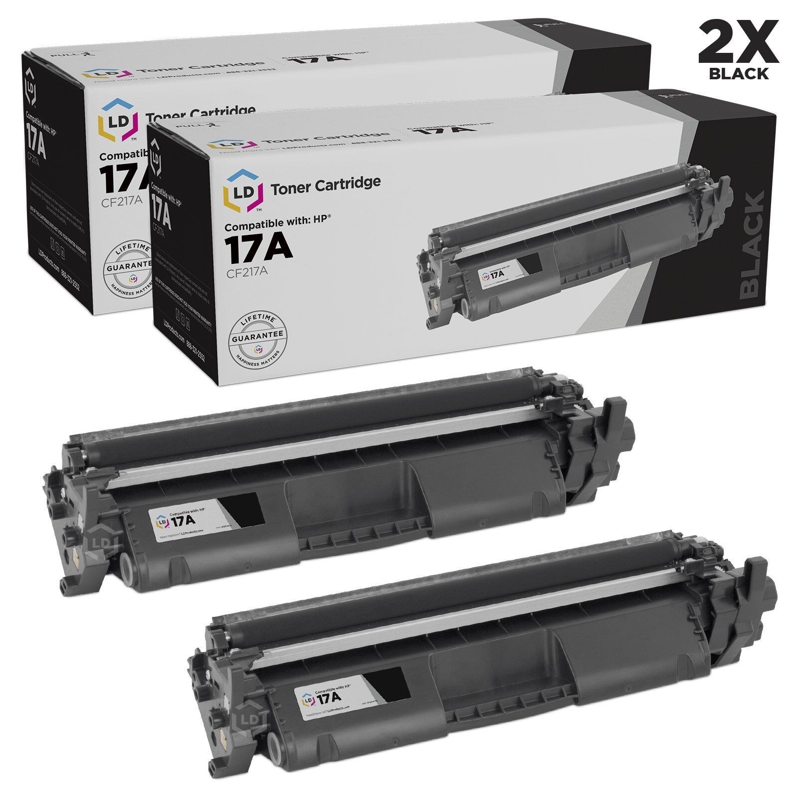 LD Compatible HP CF217A (17A) Black Toner 2PK for M102a, M130a, M130nw, M130fn